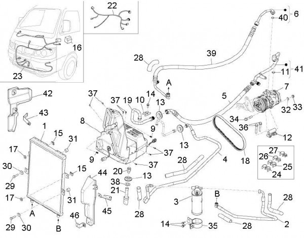 Fahrgestell Klimaanlage - Porter D120 Diesel 1300ccm 4T LC 2011- ZAPS90CK