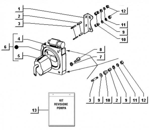 Fahrgestell Pumpe für Kippsystem - Ape TM 703 Diesel mit Lenker 422ccm 4T AC 1997-2004 ATD1 00001101
