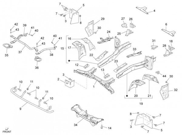 Fahrgestell Rahmen vorn - Porter Maxxi D120 Diesel 1200ccm 4T LC 2011- ZAPS90RK