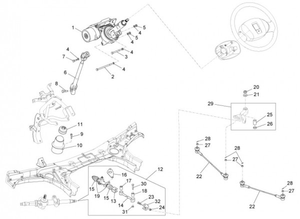 Lenker Lenkung - Porter D120 Diesel 1300ccm 4T LC 2013- ZAPS90CK
