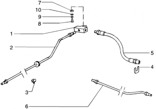 Radaufhängung Bremsleitungen hinten - Ape TM 703 Diesel mit Lenkrad 422ccm 4T AC 2005-2010 ZAPT10000