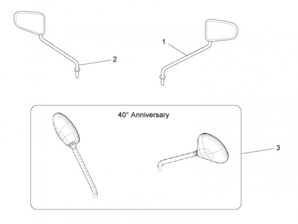 Lenker Rückspiegel - Ape Mix 50ccm 2T AC 2017- ZAPC80000