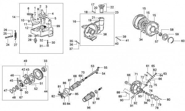 Motor Differentialgetriebe 4 Gang - Ape TM 422ccm 4T AC 1997-2004 ZAPT1000000023141