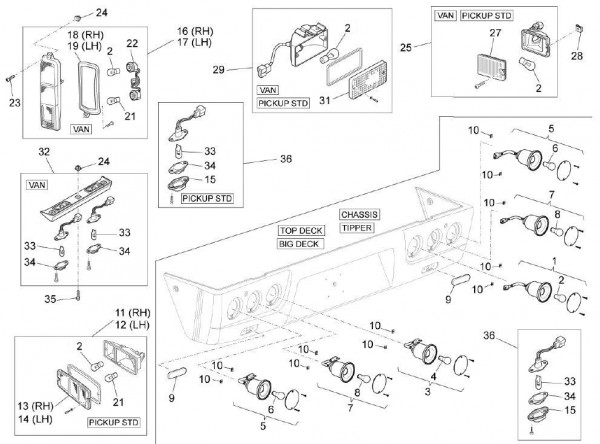 Elektrische Anlage Rücklicht - Porter Multitech 1300ccm 4T LC 2010- ZAPS90PJ