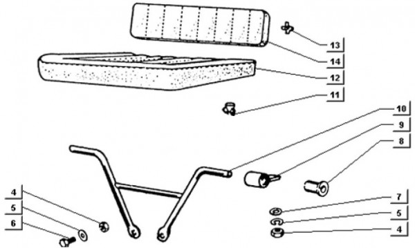 Fahrgestell Sitz - Ape TM 703 mit Lenkrad 218ccm 2T AC 1997-1999 ATM2 00001001