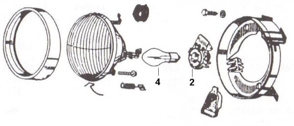 Elektrische Anlage Scheinwerfer - Vespa Commercial 175ccm 2T AC 1967-1974 AD2T