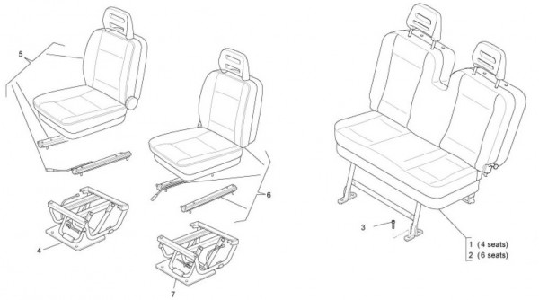 Fahrgestell Sitz hinten - Porter Porter up Date 1300ccm 4T LC 2009-2010 ZAPS90VH