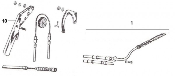 Bowdenzüge Handbremse - Ape 220ccm 2T AC 1978- MPV2T