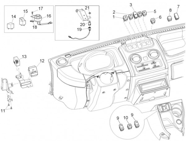 Elektrische Anlage Schalter - Porter D120 Diesel 1300ccm 4T LC 2013- ZAPS90TK