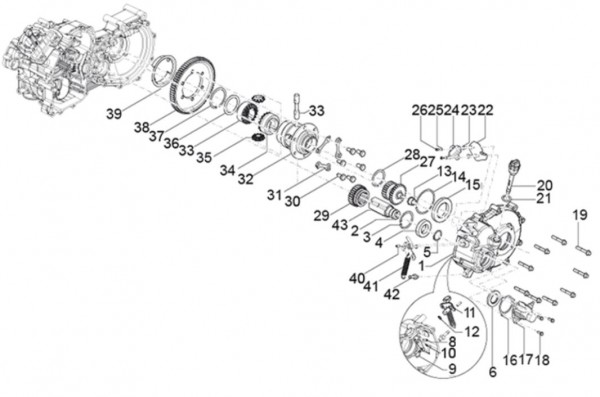 Motor Komplettantrieb - Classic 400 422ccm 4T 2V AC 2015- MBX000T58RC001005