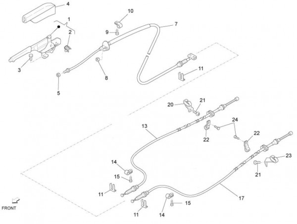 Bowdenzüge Handbremse - Porter D120 Diesel 1300ccm 4T LC 2013- ZAPS90CK