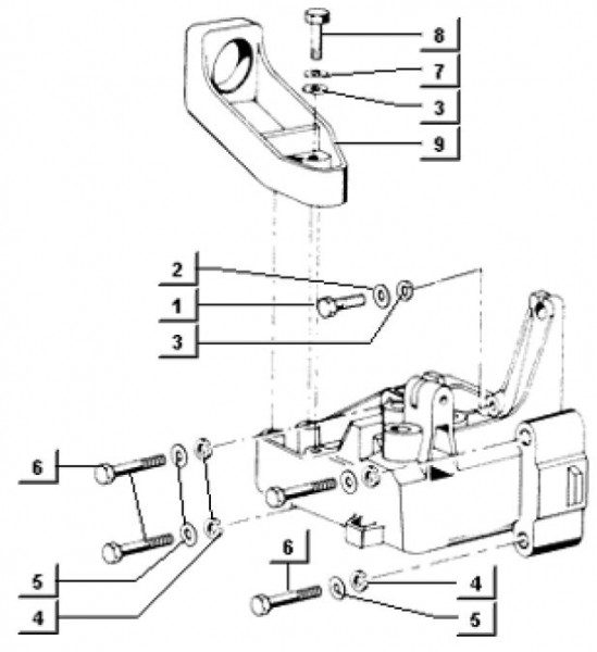 Motor Befestigung Getriebeschaltgehäuse - Ape TM 703 Diesel mit Lenker 422ccm 4T AC 1997-2004 ATD2T