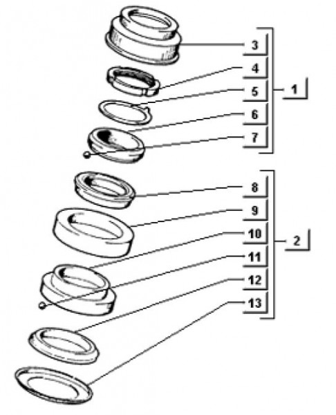 Radaufhängung Steuerlagersatz - Ape TM 703 mit Lenker 220ccm 2T AC 2000-2007 ATM2T