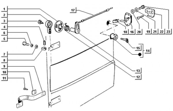 Fahrgestell Türschloss - Ape TM 218ccm 2T AC 1984- ATM2 00001001