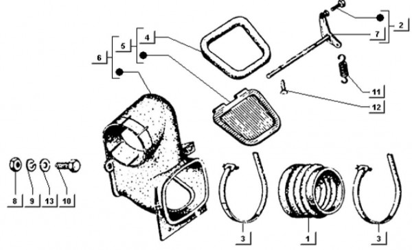 Motor Warmluftzuleitung - Ape TM 703 mit Lenker 220ccm 2T AC 2000-2007 ATM2T