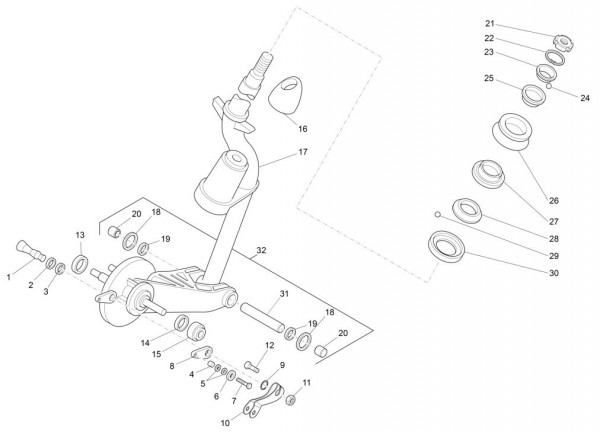 Radaufhängung Vorderradgabel - Ape Mix 50ccm 2T AC 2016- ZAPC80000