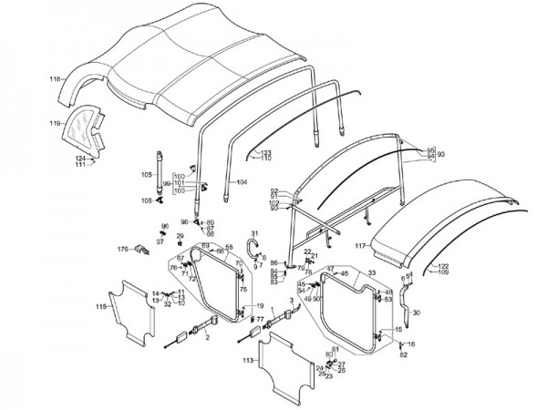 Fahrgestell Dachverkleidungen - Calessino 422ccm 4T LC 2013- ZAPT2D4MC