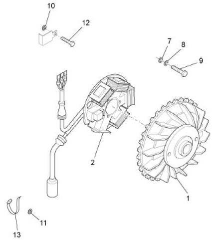 Motor Lichtmaschine - Ape Mix 50ccm 2T AC 2015- ZAPC80000