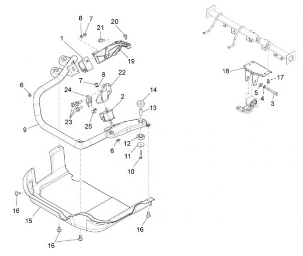 Fahrgestell Motorhalterungen - Porter Maxxi D120 Diesel 1200ccm 4T LC 2011- ZAPS90RK