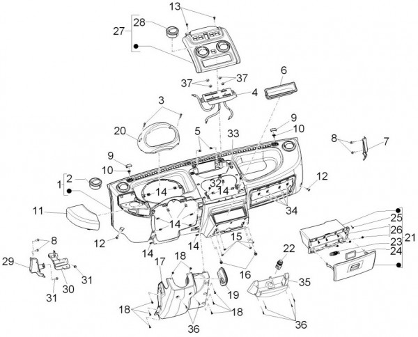 Lenker Cockpitinstrumente - Porter D120 Diesel 1300ccm 4T LC 2013- ZAPS90TK