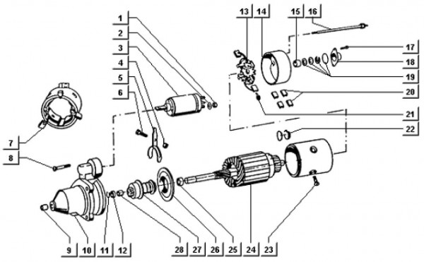 Motor Anlasser II - Ape TM 703 Diesel mit Lenkrad 422ccm 4T AC 1997-2004 ZAPT10000