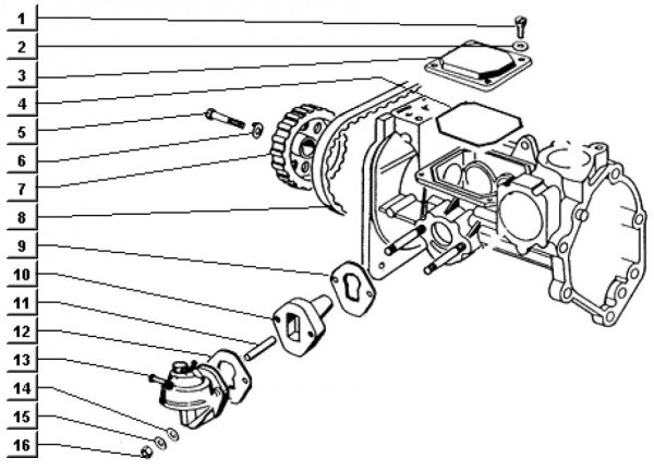 Fahrgestell Benzinpumpe - Ape TM 703 Diesel mit Lenkrad 422ccm 4T AC 1997-2004 ATD1 00001101