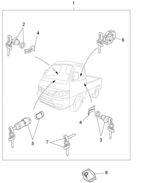 Elektrische Anlage Schloßsatz - Porter Maxxi Multitech 1300ccm 4T LC 2010- ZAPS90AJ