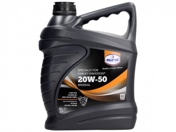 Eurol Motoröl 4 Takt, 20W/50, Eurol Harley SAE, multi-grade, mineralisch, 4 l