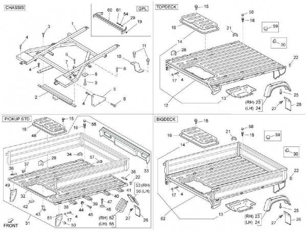 Fahrgestell Ladefläche - Porter Multitech 1300ccm 4T LC 2010- ZAPS90PJ