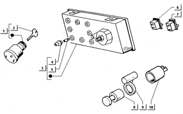 Lenker Cockpitinstrumente - Ape TM 703 mit Lenkrad 220ccm 2T AC 2000-2007 ATM3T