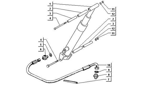 Bowdenzüge Hydraulikzylinder - Ape TM 422ccm 4T LC 2013- ZAPT1000000001001