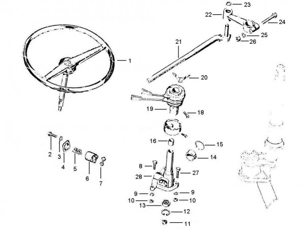 Lenker Lenkrad - Vespa Car 200ccm 2T AC 1983- AF3T