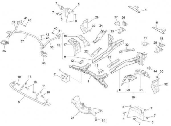 Fahrgestell Rahmen vorn - Porter Maxxi Multitech 1300ccm 4T LC 2014- ZAPS90RJ