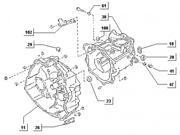 Motor Kupplungsgehäuse - Porter Porter Diesel 1400ccm 4T LC 1998-2004 ZAPS85000004