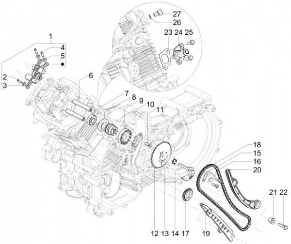 Motor Schwinghebelhalterung - Calessino 200ccm 4T 3V AC 2013- ZAPT42PMC