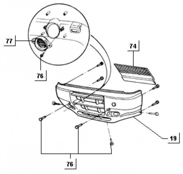 Fahrgestell Verkleidungen vorn - Porter Porter Diesel 1400ccm 4T LC 1998-2004 ZAPS85000007