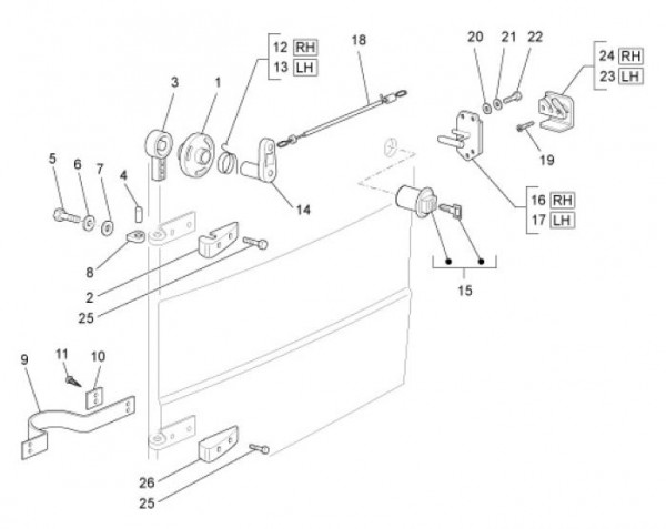 Fahrgestell Türbauteile vorn - Ape TM 703 mit Lenker 220ccm 2T AC 2008-2016 ZAPT10000