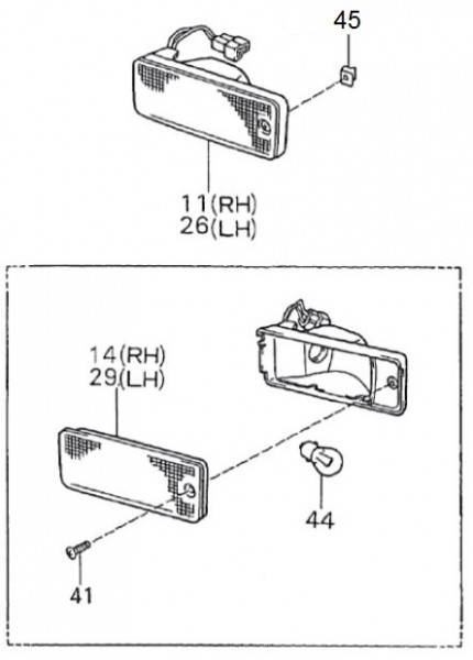 Elektrische Anlage Blinker vorn - Porter Porter 1000ccm 4T LC 1992-1998 ZAPS85
