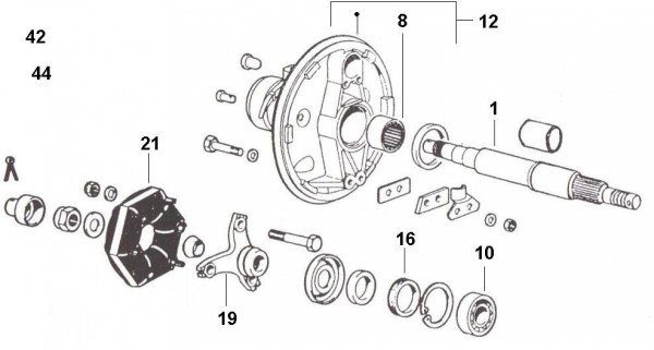 Radaufhängung Hinterachsantrieb - Ape Car 422ccm 4T AC 1986- AFD1T