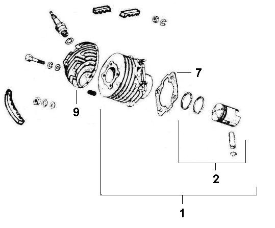 Motor Zylinder - Ape TM 220ccm 2T AC 1982-1983 ATM1T