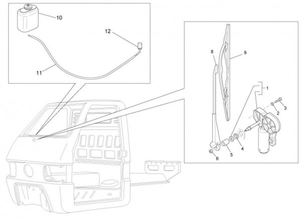 Elektrische Anlage Scheibenwischer - Ape TM 703 mit Lenkrad 220ccm 2T AC 2008-2016 ZAPT10000