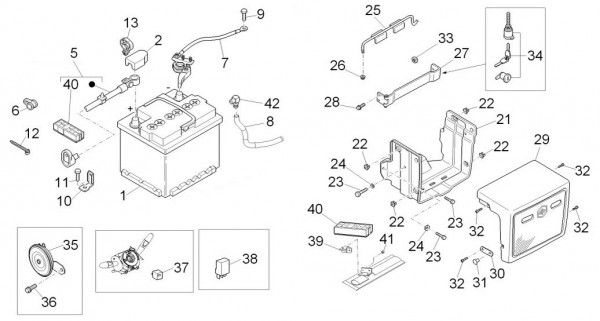 Elektrische Anlage Batterie - Porter D120 Diesel 1300ccm 4T LC 2014- ZAPS90TK
