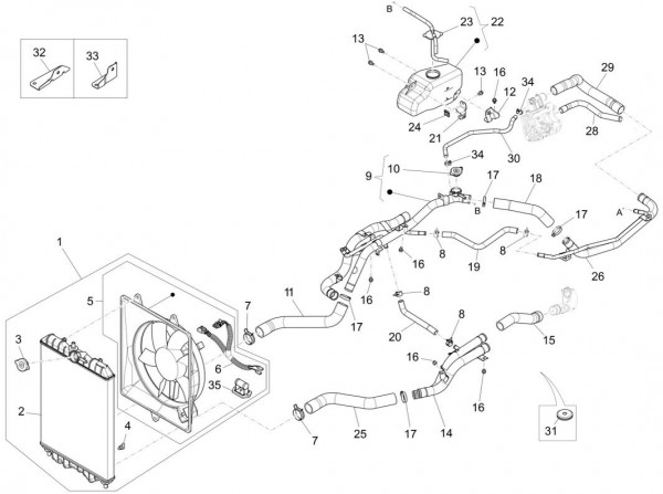Fahrgestell Kühlanlage - Porter D120 Diesel 1300ccm 4T LC 2014- ZAPS90PK