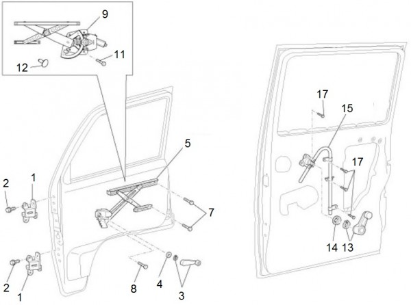 Fahrgestell Fensterheber - Porter Porter Electric ccm 2013- ZAPS9E