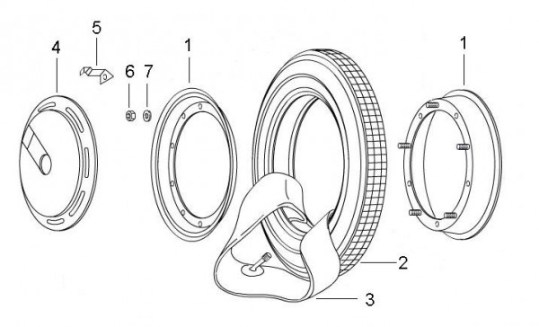 Radaufhängung Räder - Ape Mix 50ccm 2T AC 2009- ZAPC80000