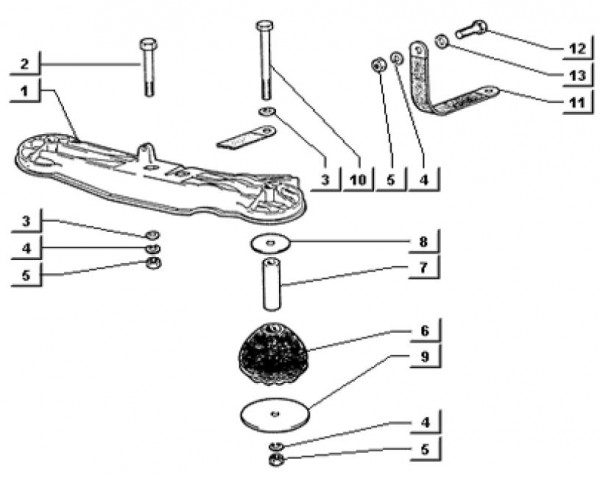 Motor Motorlagerung - Ape TM 703 mit Lenker 220ccm 2T AC 2000-2007 ATM2T