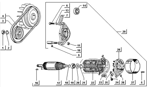 Motor Anlasser - Ape TM 218ccm 2T AC 1984- ATM2 00001001