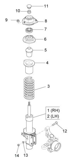 Radaufhängung Stoßdämpfer vorn - Porter Maxxi D120 Diesel 1200ccm 4T LC 2013- ZAPS90AK