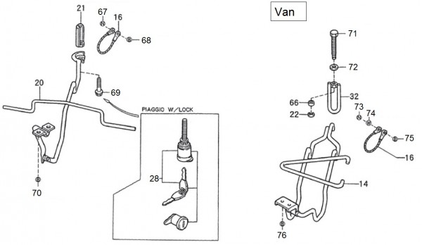 Radaufhängung Ersatzrad - Porter Porter 1000ccm 4T LC 1992-1998 ZAPS85