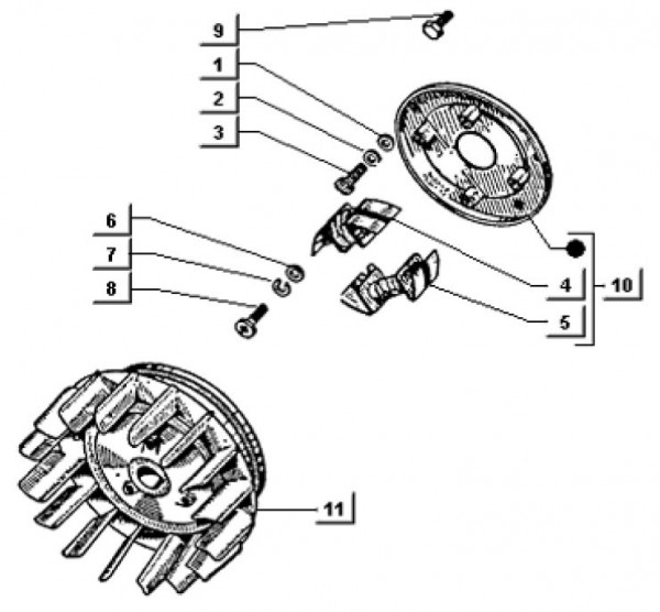 Motor Lichtmaschine - Ape TM 703 mit Lenkrad 220ccm 2T AC 1997-1999 ZAPT10000